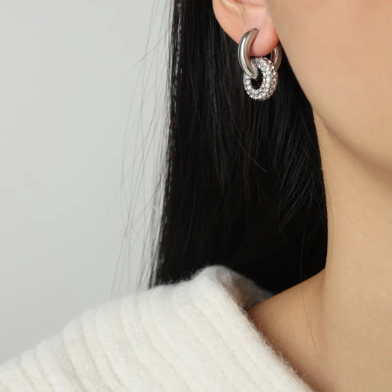 AMY SILVER CZ HOOPS