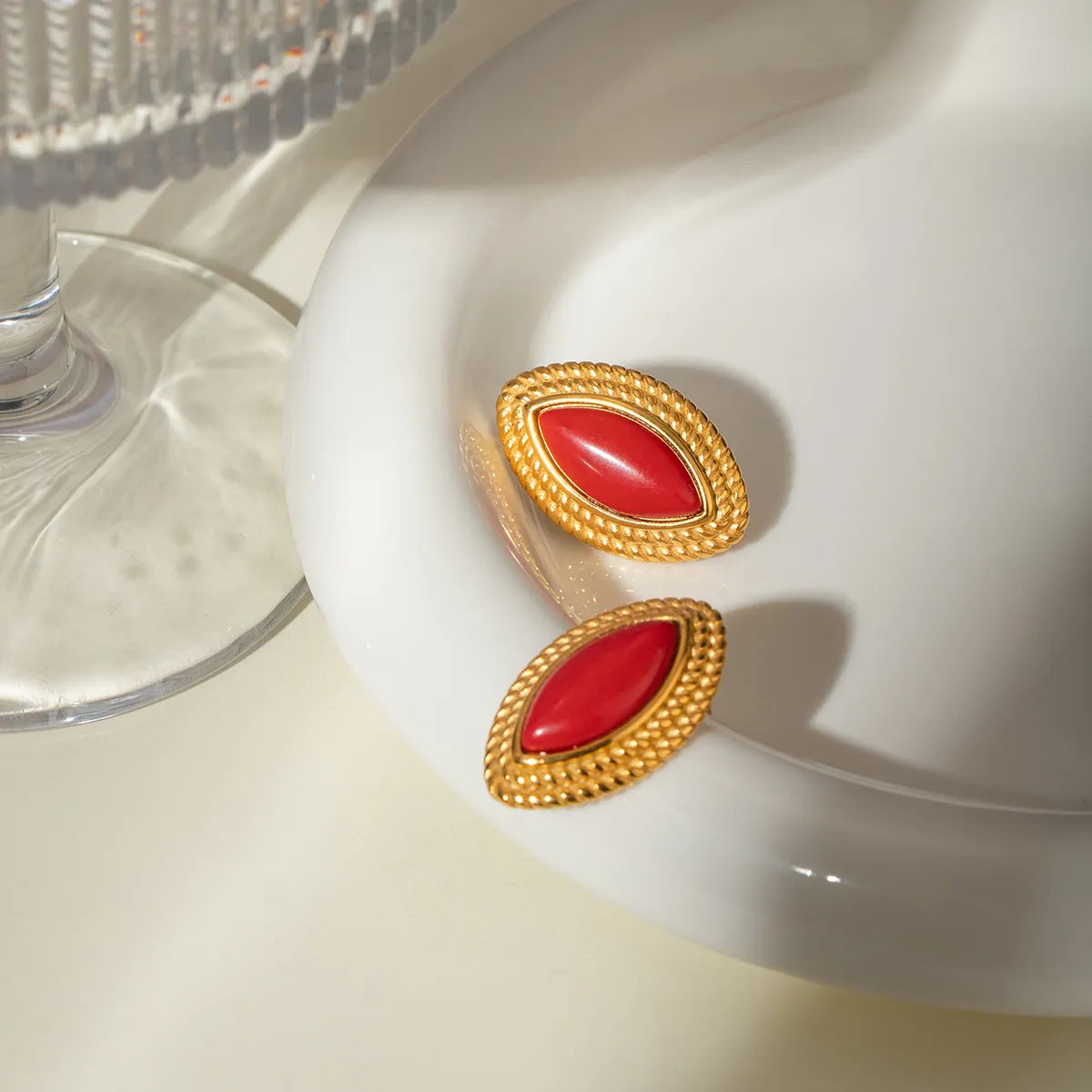 Lennox Stud Earrings - Red