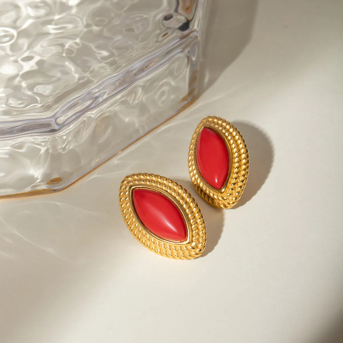 Lennox Stud Earrings - Red