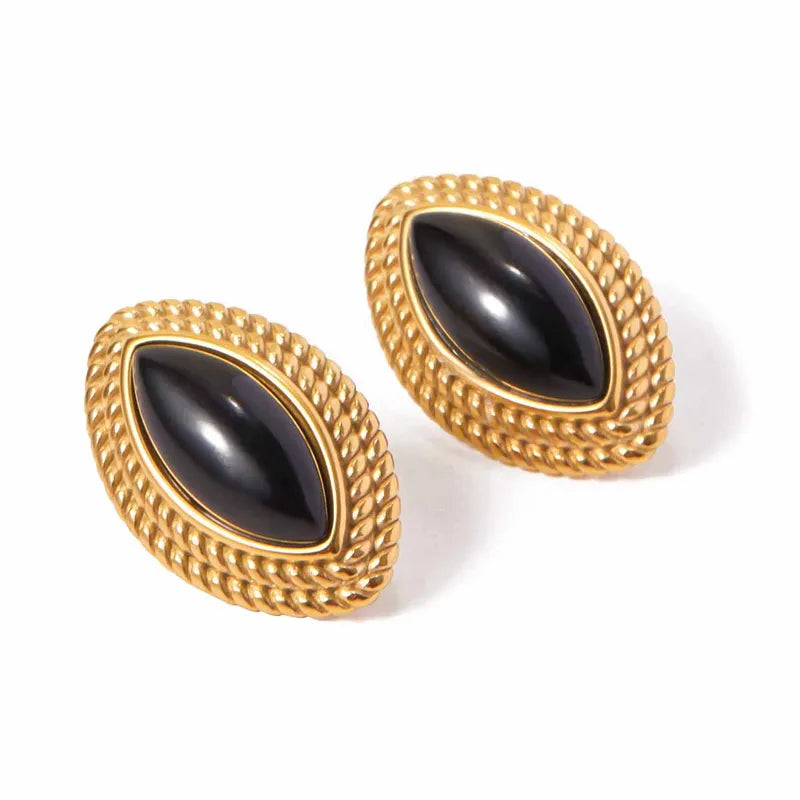 Lennox Stud Earrings - Black