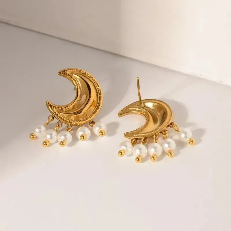 Boho Moon Gold Earrings