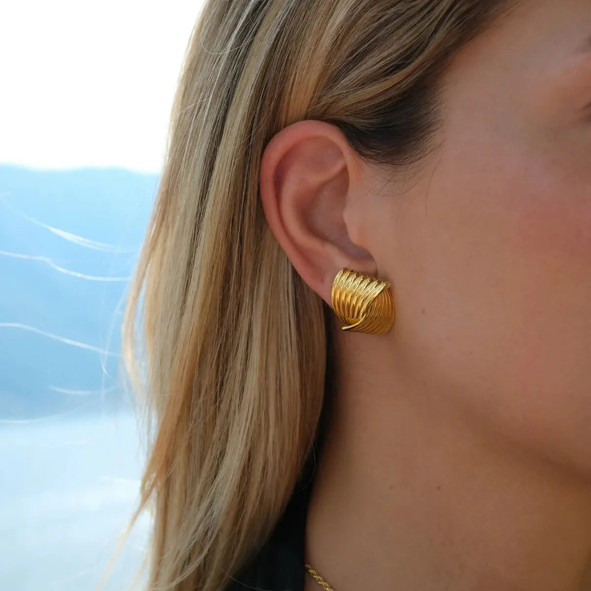 Keri Gold Stud Earrings