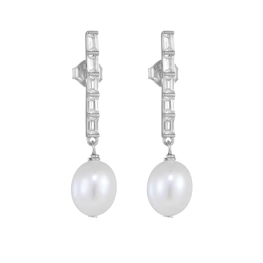 Rosa Pearl Drops - Silver