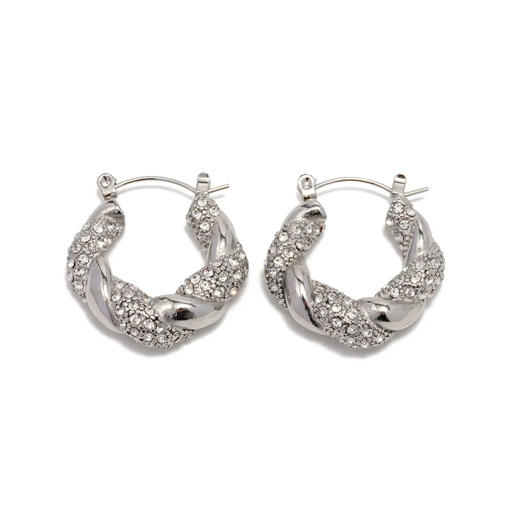 Esme Twist Hoops || Silver