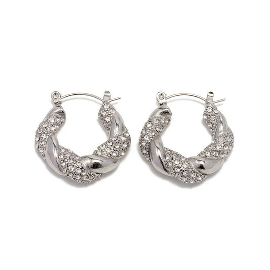 Esme Twist Hoops || Silver