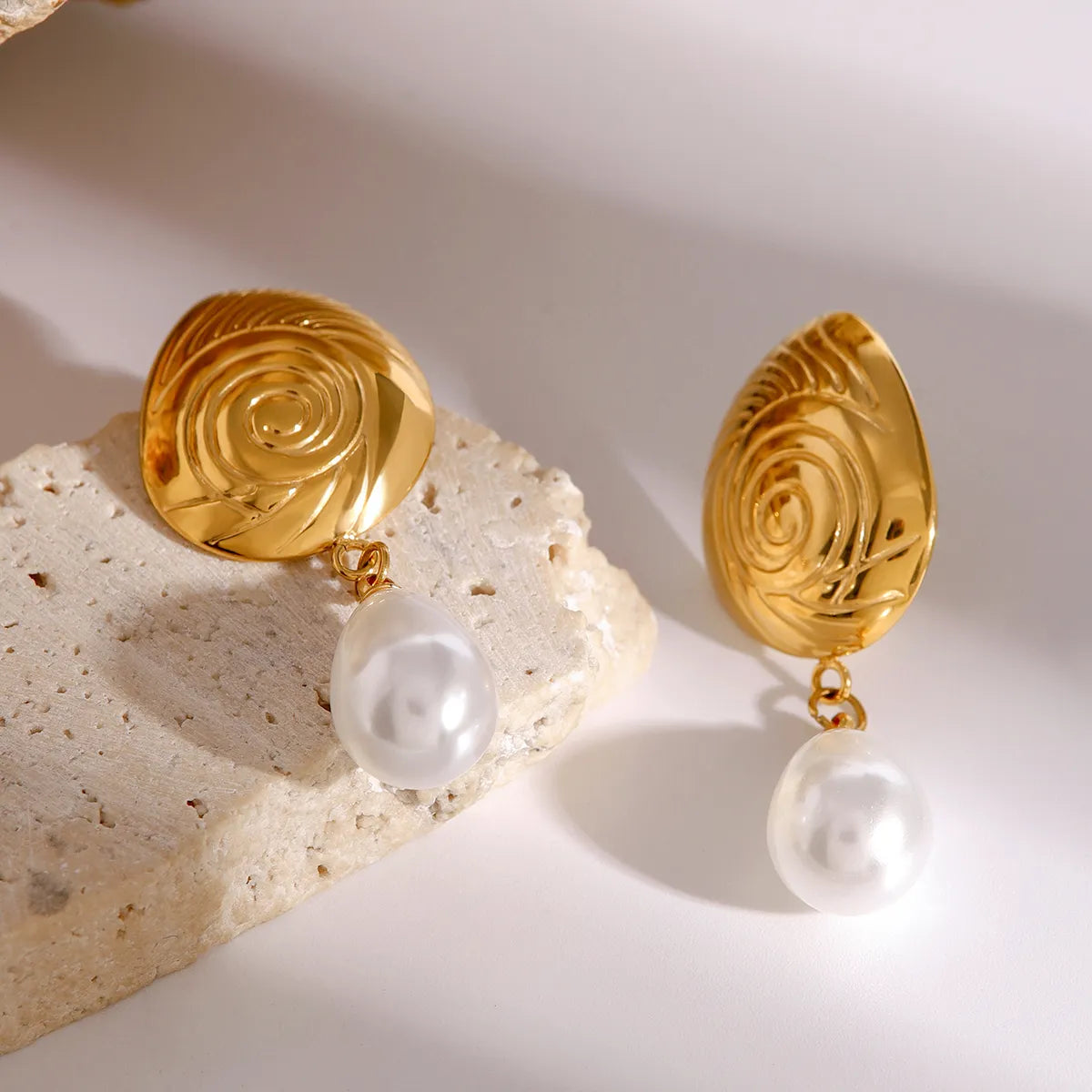 Aztec Pearl Drop Earrings