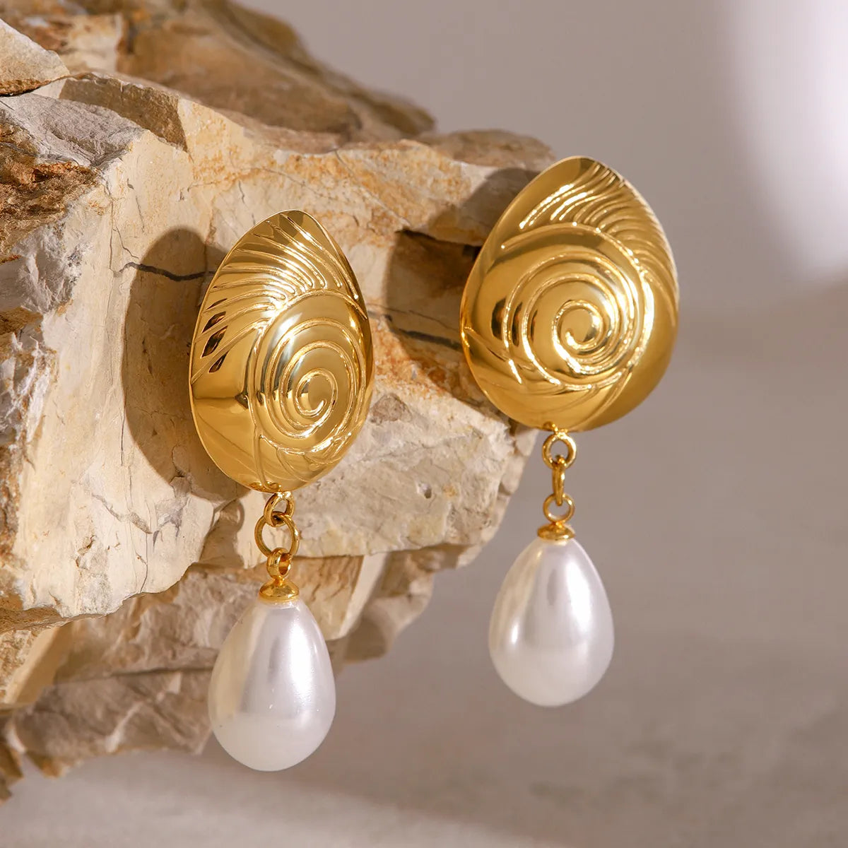 Aztec Pearl Drop Earrings