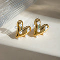 Pearl Heart Stud Earrings