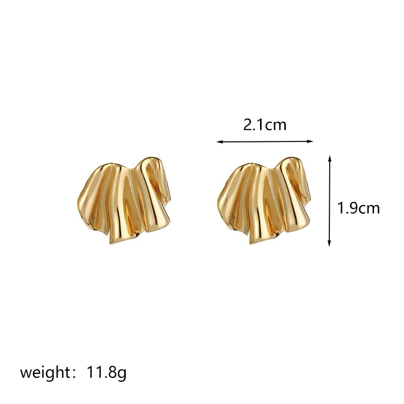 Wave Gold Stud Earrings