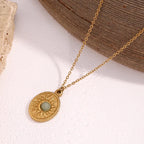 Jade Pendant Gold Necklace