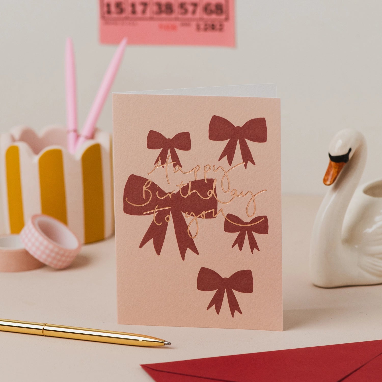 Happy Birthday To You - Red Bows Birthday Card