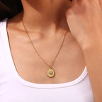 Jade Pendant Gold Necklace