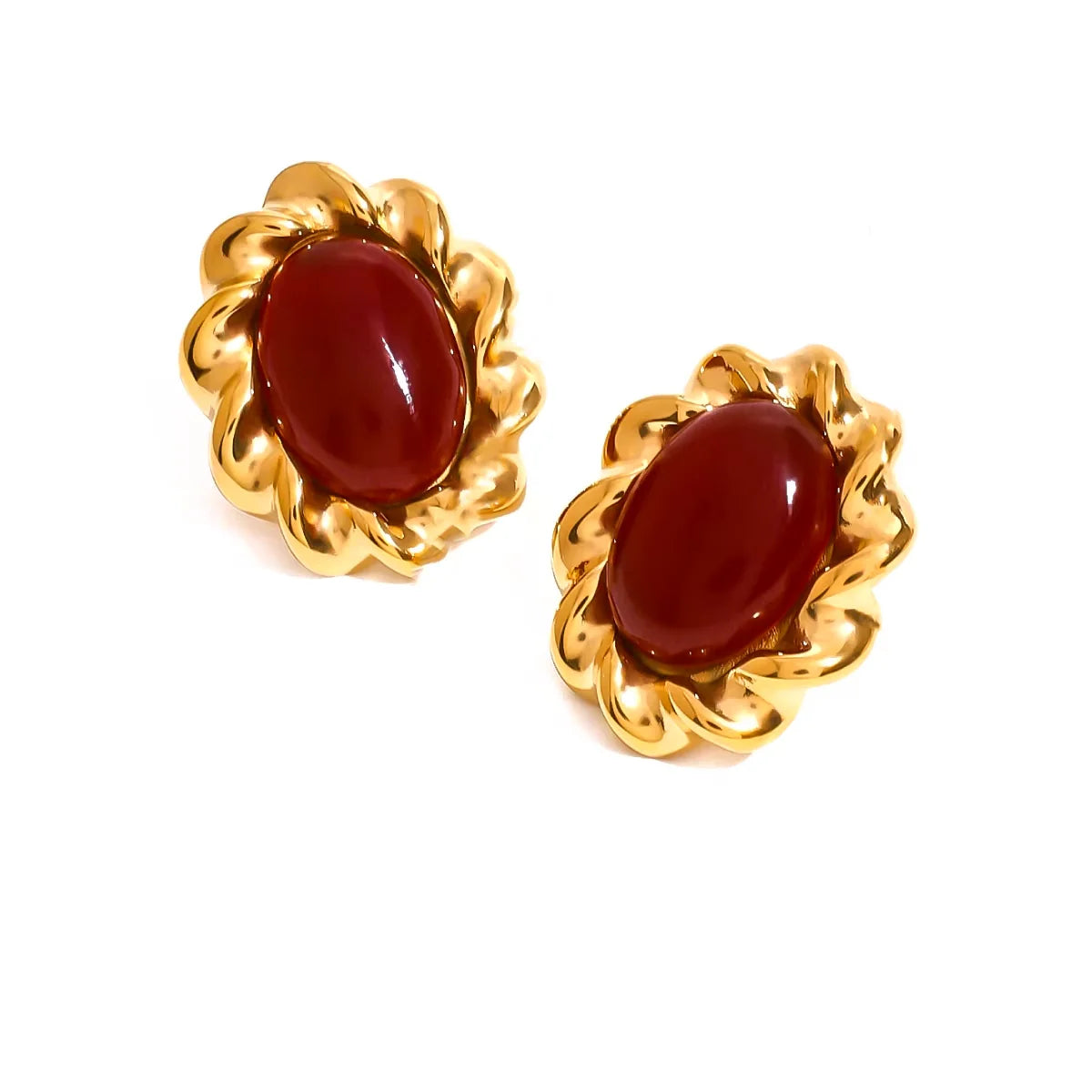 MAE BURGUNDY STUDS