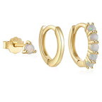 Opal Gold Huggie & Stud Earring Set