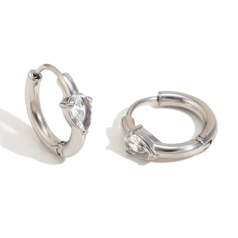 Perrie Silver Huggie Hoops