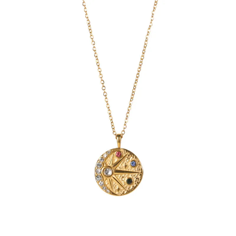 Retro Moon Gold Necklace