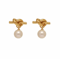 Pearl Knot Twist Earrings
