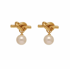 Pearl Knot Twist Earrings