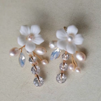FIORE | CRYSTAL & CLAY FLORAL DROP EARRINGS