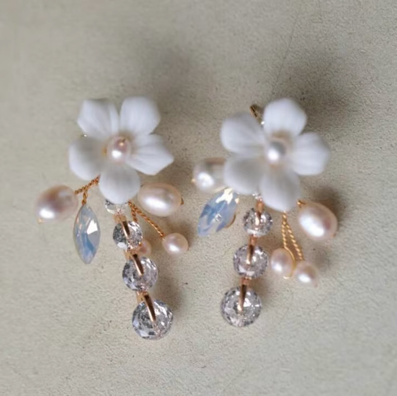 FIORE | CRYSTAL & CLAY FLORAL DROP EARRINGS