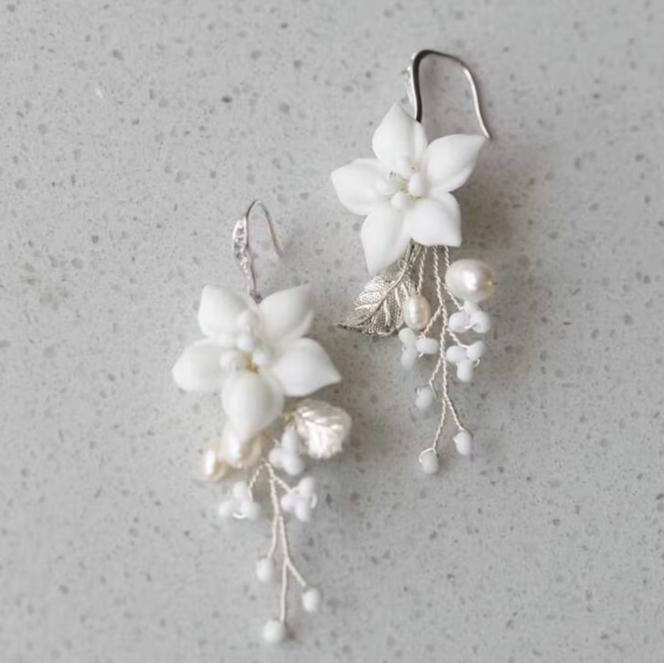 FIORE | FLORAL & LEAF HOOK EARRINGS