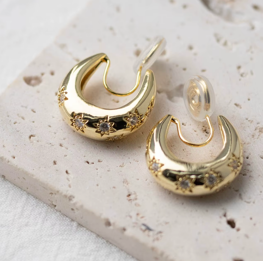 Stellar Hoop Clip On Earrings