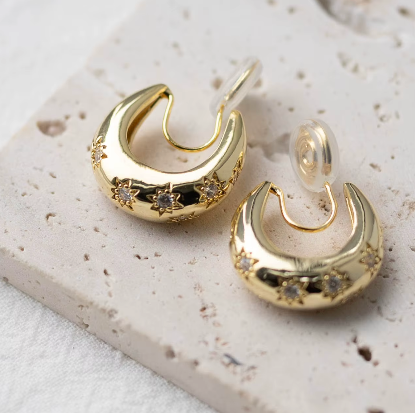 Stellar Hoop Clip On Earrings
