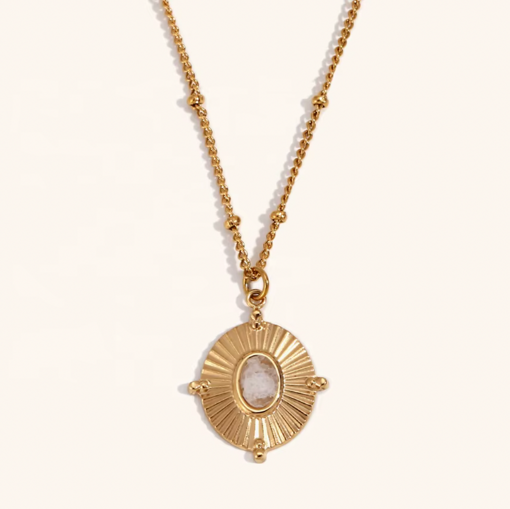 Golden Radiance Pendant Necklace