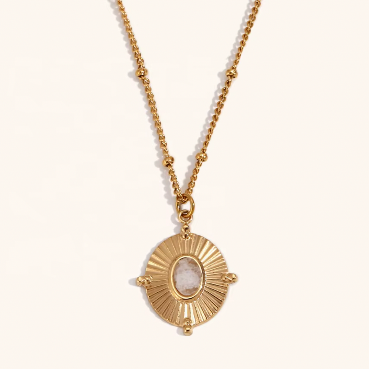 Golden Radiance Pendant Necklace
