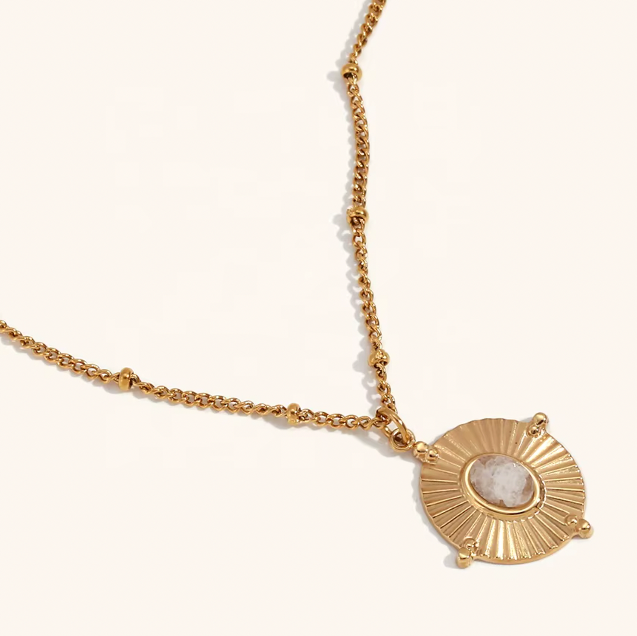 Golden Radiance Pendant Necklace