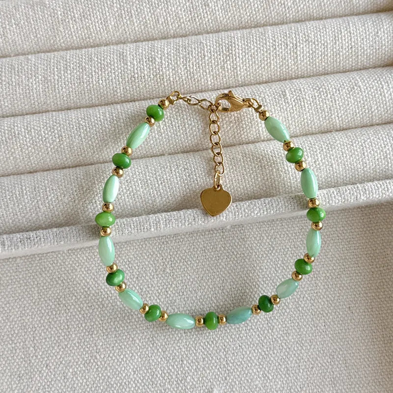 Ali Green Bead Bracelet