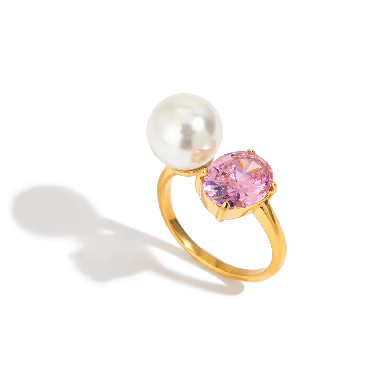Pearl & Pink Gem Ring