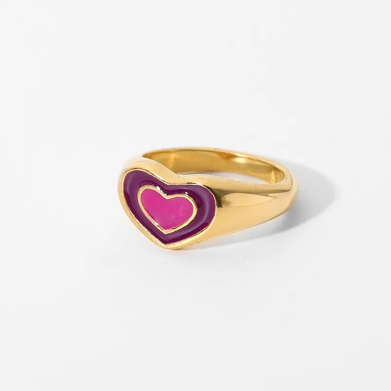 BURGUNDY HEART RING