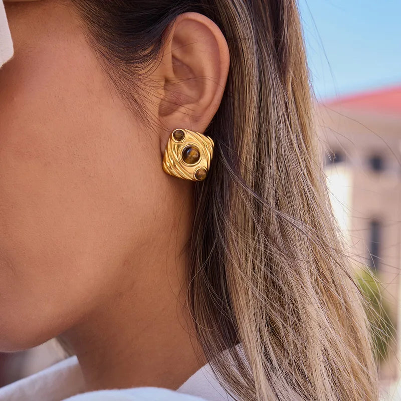 Cleo Tiger Eye Studs