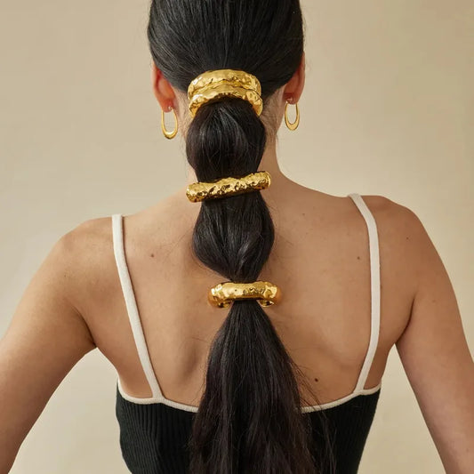 HAMMERED HAIR CUFF GOLD